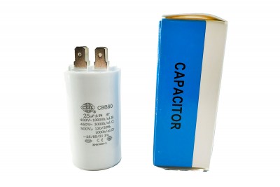Конденсатор CBB60 25 мкФ 450V D=35мм, L=70мм, з клемами